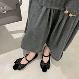 SQUARE TOE BOW TIE MARY JANE SHOES