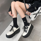 COMFORTABLE FLAT PLATFORM SHOES PANDA STYLE