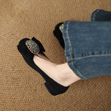 ELEGANT RHINESTONES LOW HEEL SHOES