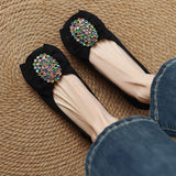 ELEGANT RHINESTONES LOW HEEL SHOES