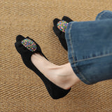 ELEGANT RHINESTONES LOW HEEL SHOES
