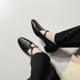 VINTAGE SQUARE TOE T-STRAP LOAFERS HEEL