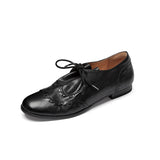 WOMENS-LEATHER-OXFORD-LACE-UP-SHOES