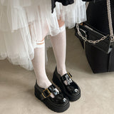 COMFORTABLE FLAT PLATFORM SHOES T-STRAP