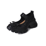 PLATFORM MARY JANE SNEAKERS WITH BOW TIE