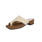 WOVEN RAFFIA SLIPPER SANDALS