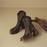 BROWN-MESH-ANKLE-BOOTS