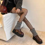 COMFORTABLE FLAT PLATFORM SHOES T-STRAP