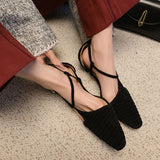 CLOSED-TOE KITTEN HEEL SANDALS