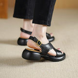 COMFORTABLE FLAT PLATFORM SANDALS