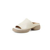 COMFORTABLE FLAT PLATFORM SLIDE SANDALS