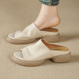 COMFORTABLE FLAT PLATFORM SLIDE SANDALS