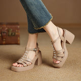 COMFORTABLE PLATFORM HEELS SLIDE SANDALS