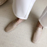 COMFORTABLE SQUARE TOE LOAFERS FLAT