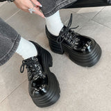 VINTAGE FLAT PLATFORM SHOES LACE UP