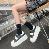 COMFORTABLE FLAT PLATFORM SHOES WITH VELCRO