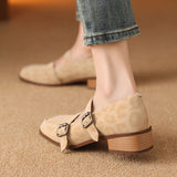 VINTAGE LEOPARD MARY JANE HEEL SHOES