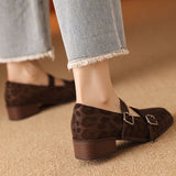 VINTAGE LEOPARD MARY JANE HEEL SHOES