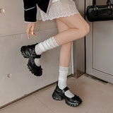 PLATFORM MARY JANE SNEAKERS WITH BOW TIE