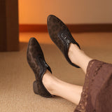 VINTAGE LEOPARD POINTED TOE MARY JANE HEEL SHOES