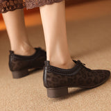 VINTAGE LEOPARD POINTED TOE MARY JANE HEEL SHOES