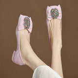 ELEGANT RHINESTONES LOW HEEL SHOES