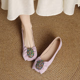 ELEGANT RHINESTONES LOW HEEL SHOES
