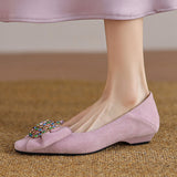 ELEGANT RHINESTONES LOW HEEL SHOES