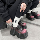 VINTAGE FLAT PLATFORM SHOES LACE UP