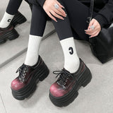 VINTAGE FLAT PLATFORM SHOES LACE UP