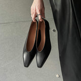 SQUARE TOE CHUNKY HEEL SHOES