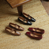 RETRO SQUARE TOE MARY JANE WEDGE HEELS