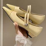 SQUARE TOE KITTEN HEEL MARY JANE