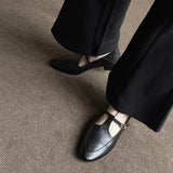 VINTAGE SQUARE TOE T-STRAP LOAFERS HEEL