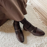 VINTAGE SQUARE TOE T-STRAP LOAFERS HEEL