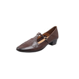 VINTAGE SQUARE TOE T-STRAP LOAFERS HEEL