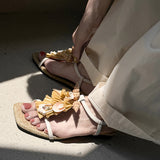 LADIES-BOHO-SANDALS-FLAT-WHITE