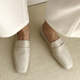 COMFORTABLE SQUARE TOE LOAFERS FLAT