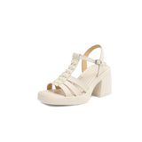 COMFORTABLE PLATFORM HEELS SLIDE SANDALS