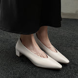 SQUARE TOE CHUNKY HEEL SHOES