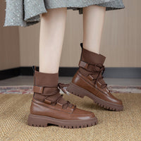 CHUNKY-FLAT-ANKLE-BOOTS-with-TIE