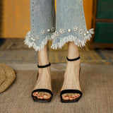 LADIES-MID-HEEL-SANDALS-BLACK