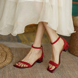 LADIES-MID-HEEL-SANDALS-RED