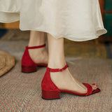 LADIES-MID-HEEL-SANDALS-RED