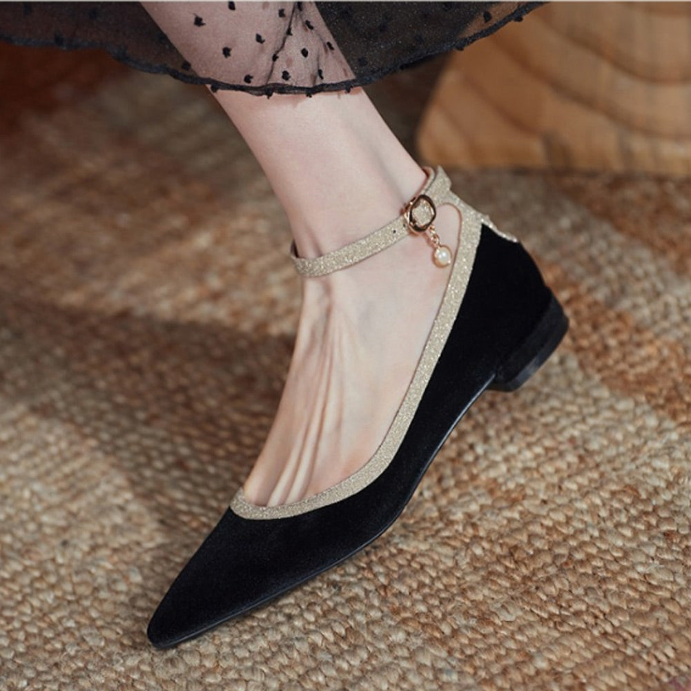Velvet flat shoes women's Clearance