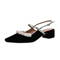 Pointed Toe Square Toe Mary Jane Pearl Pumps