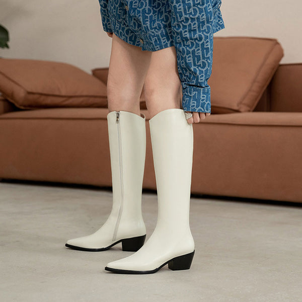 LEATHER-LONG-BOOTS-MID-HEEL-WHITE