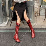 PATENT-LEATHER-FLAT-LONG-BOOTS-RED