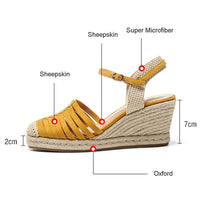Ladies Pointed Toe Espadrilles Wedge Sandals Shoes Lace Up