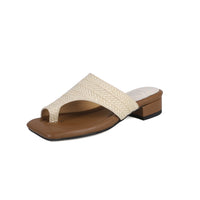 BOHEMIA WOVEN RAFFIA SLIPPER SANDALS